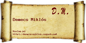 Demecs Miklós névjegykártya